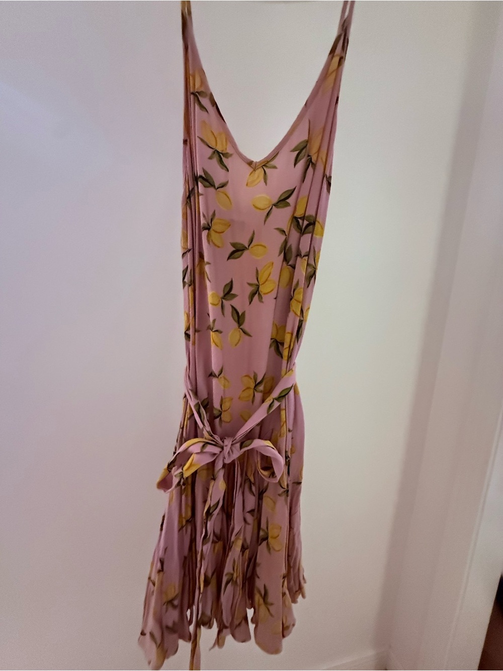 Yumi Kim Pink Lemon-Print Slip Dress